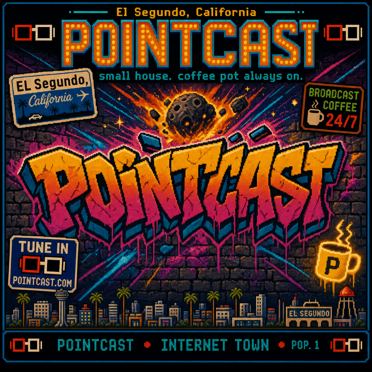 PointCast tribute poster 11: Graffiti Block Letters