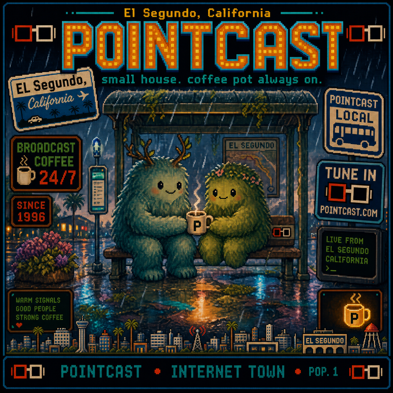 PointCast tribute poster 15: Watercolor Bus Stop
