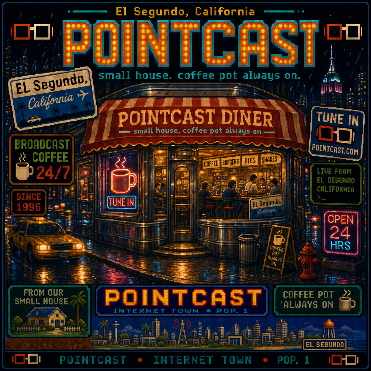 PointCast tribute poster 18: NYC Diner, Night Awning