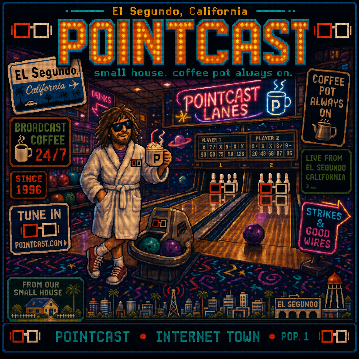 PointCast tribute poster 20: Bathrobe Bowling Alley