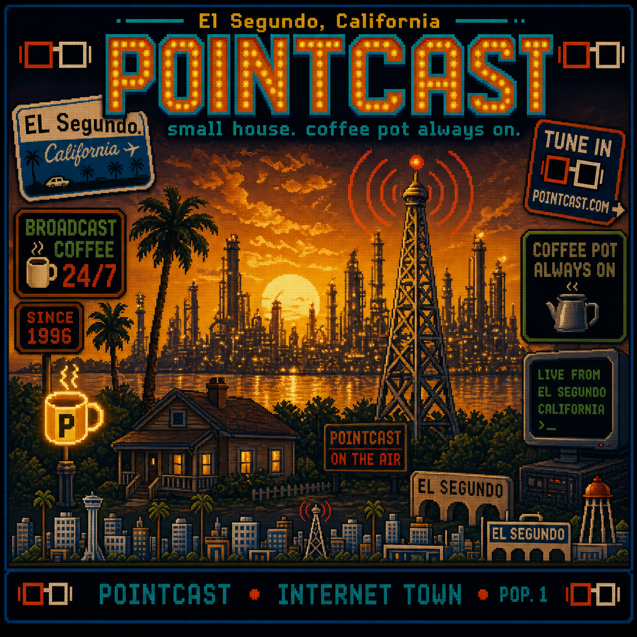 PointCast tribute poster 21: Chevron Skyline, Golden