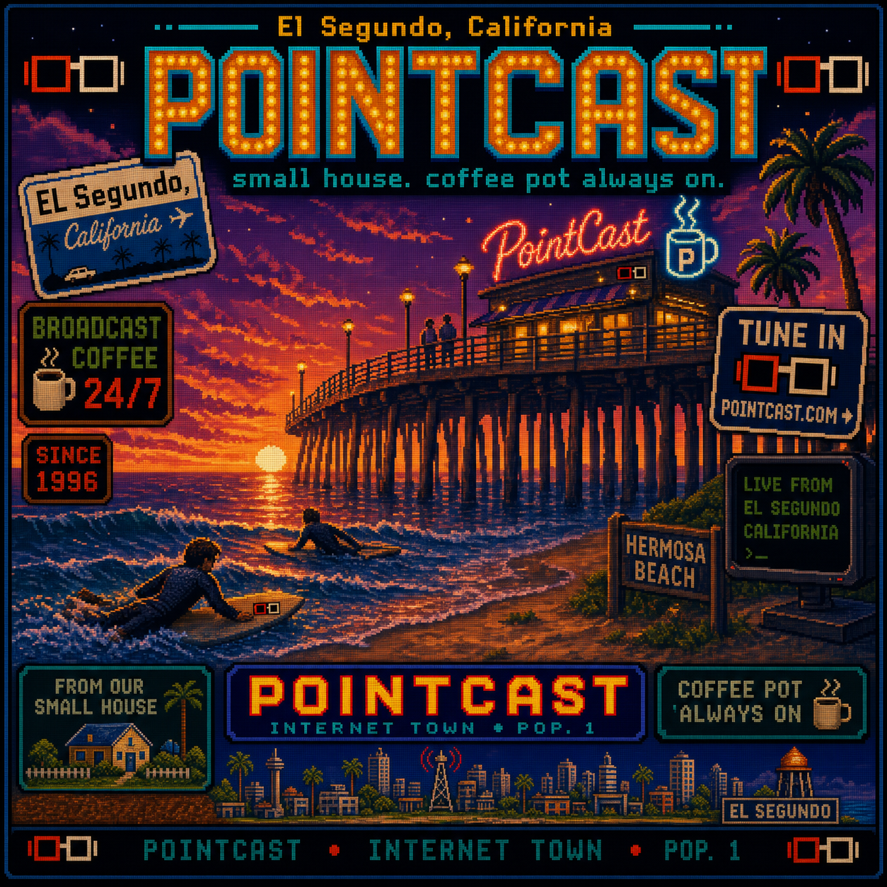 PointCast tribute poster 22: Hermosa Pier Neon