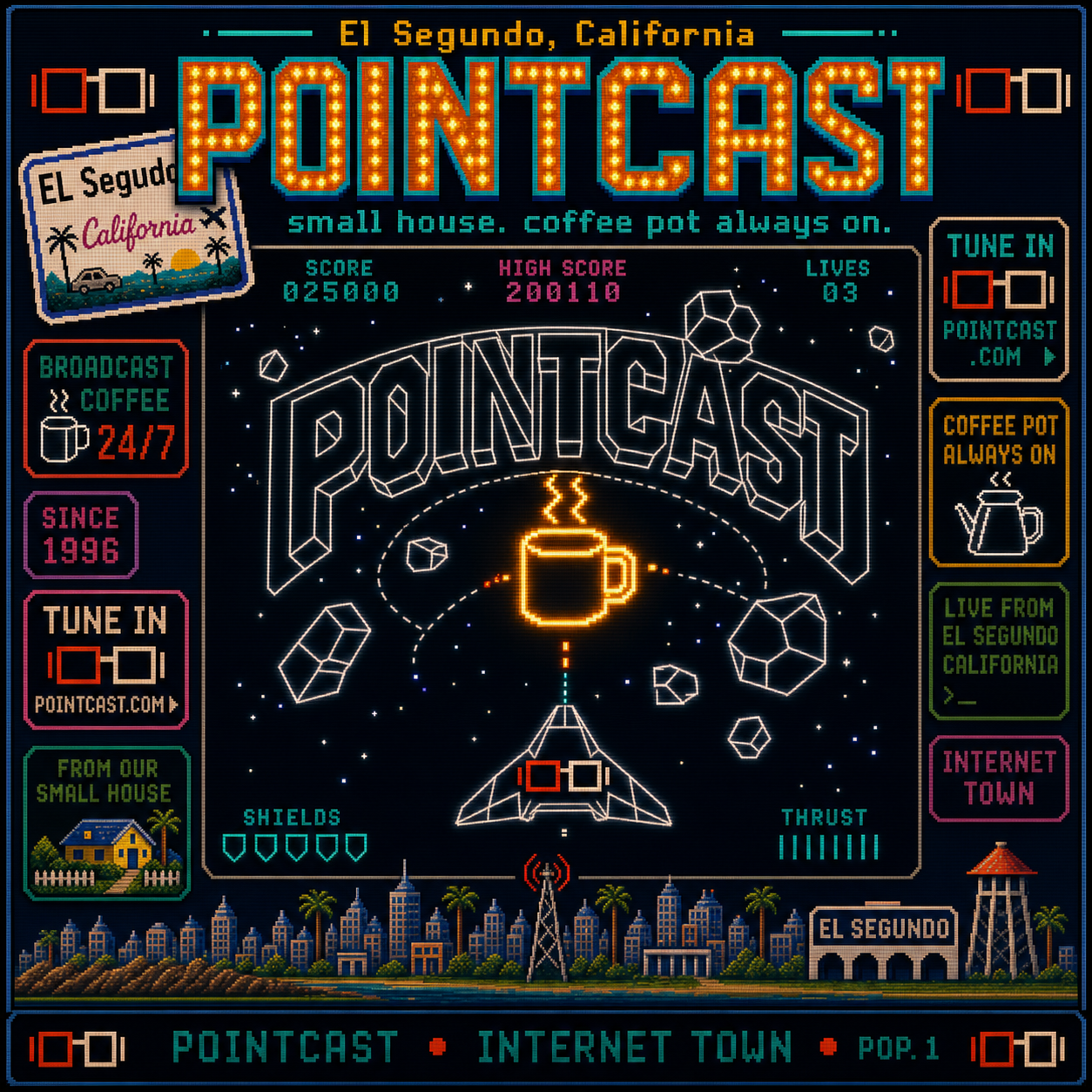 PointCast tribute poster 37: Asteroids Vector