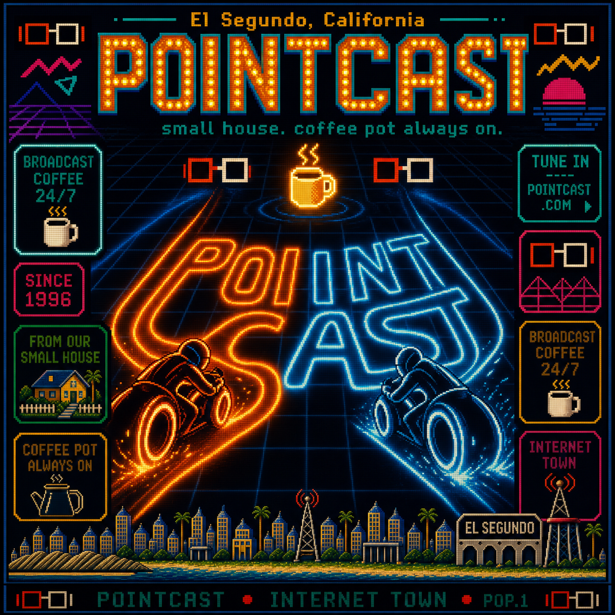 PointCast tribute poster 47: Lightcycle Trails Wordmark